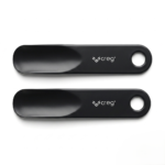 CREG Premium Black ABS Plastic Shoe Horn Set of 2 for Easy Shoe Wearing