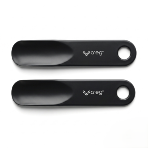 CREG Premium Black ABS Plastic Shoe Horn Set of 2 for Easy Shoe Wearing
