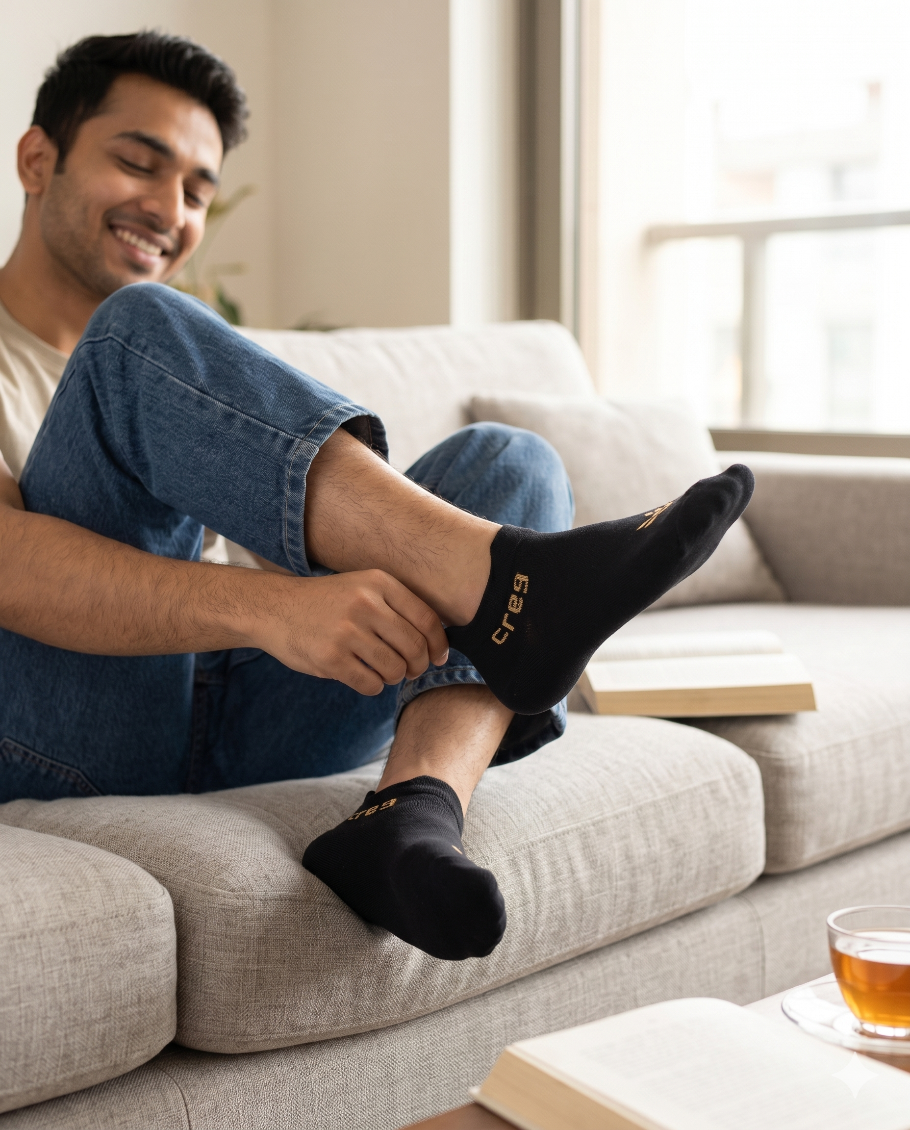 Premium Cotton Ankle Socks for Men & Women (pack of 2)
