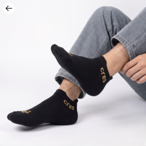 CREG Premium Black Cotton Ankle Socks for Men and Women