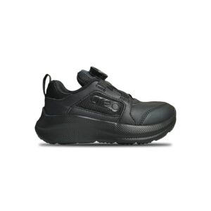 CREG Kids Black School Shoes Lightweight Comfortable Slip-On School Shoes with Adjustable Closure for Boys and Girls