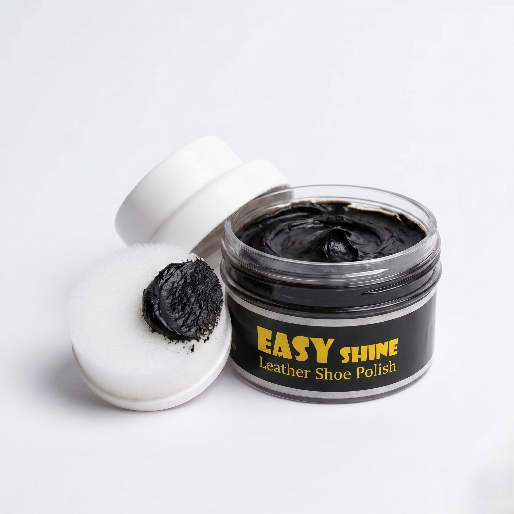 Easy Shine Leather Shoe Polish | Nourishing Cream Polish with Applicator Sponge