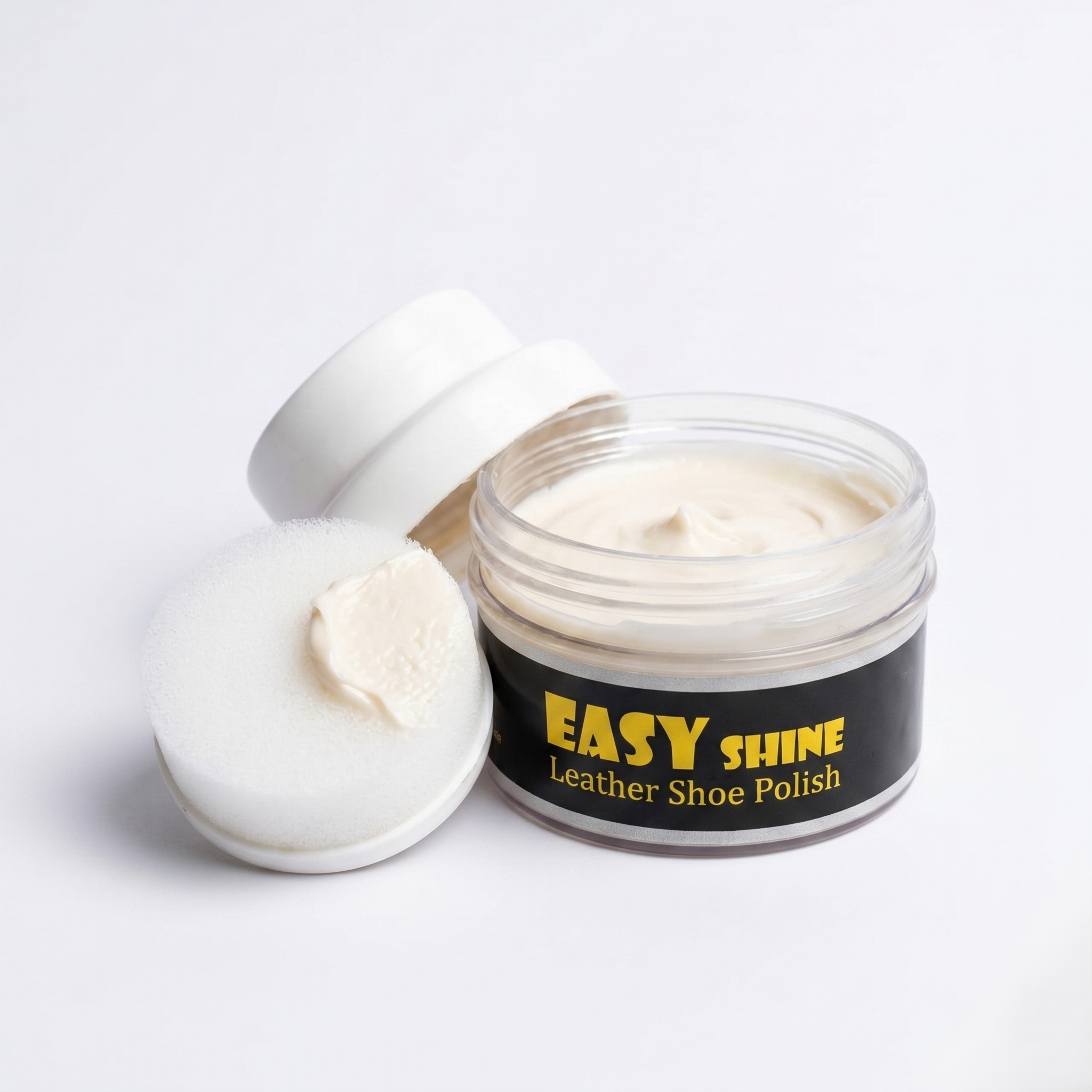 Easy Shine Leather Shoe Polish | Nourishing Cream Polish with Applicator Sponge