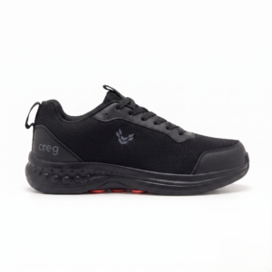 Creg black athletic running shoes for men with breathable mesh upper and cushioned sole